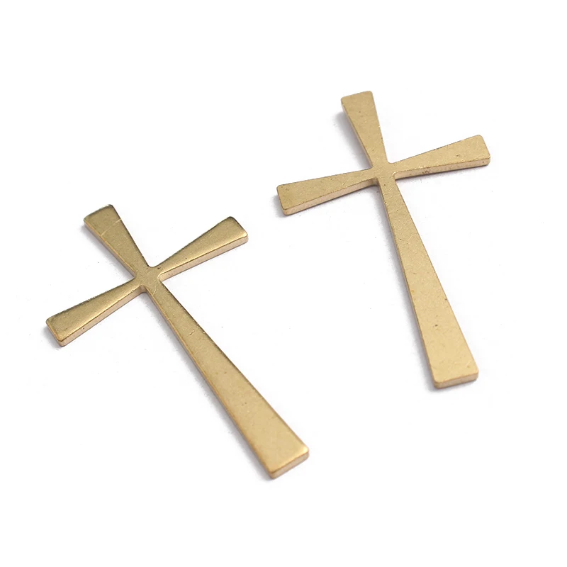 

10Pcs Raw Brass Statement Cross Pendant Jesus Christ Cross Charms Diy For Neckalce Jewelry Making Findings Religious Home Decor