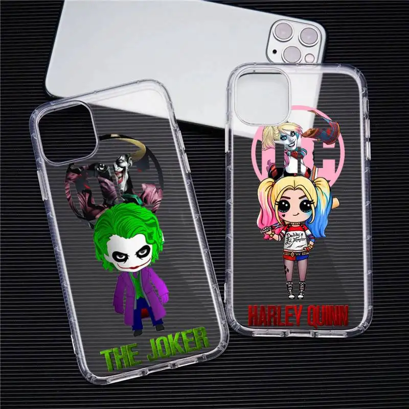 Clown Girl Joker Harley Quinn Phone Case Transparent For iphone 13 12 11 Pro Max Mini XS Max 8 7 Plus X SE 2020 XR cover