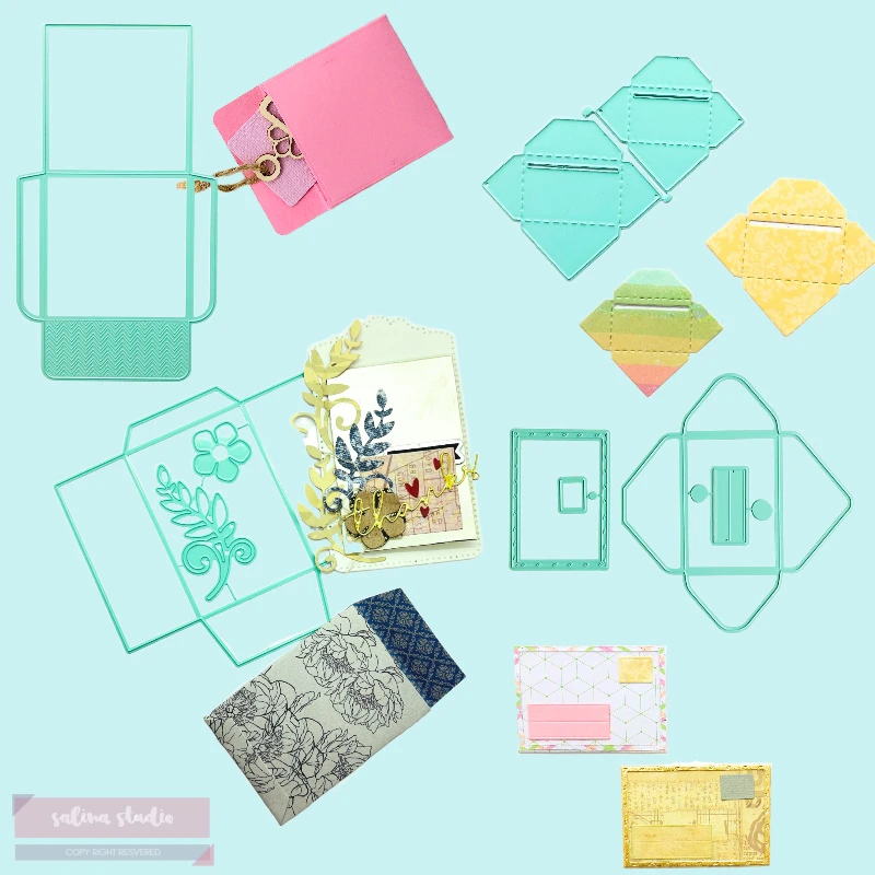 

Mint Creativity 4pc Envelopes Metal Cutting Dies Stencil DIY Scrapbooking Album Paper Card Template Knife Mould Card Blade