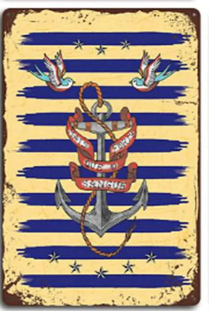 

Anchor Tin Sign Retro Garden Plaque Wall Decor Sign 12x16 inch