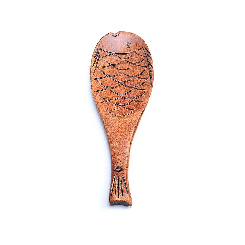 

Wooden Fish Shape Soup Spoon With Pattern Soups Spoons Thickened Rice Scoop Hotel Dining Room Cooking Scoops Kitchen Tool