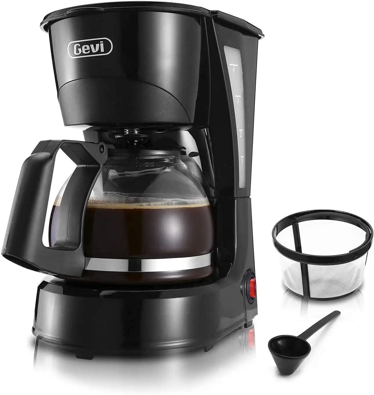 

4 Cup Automatic Drip Coffee Maker One Button Control,600mL,Black