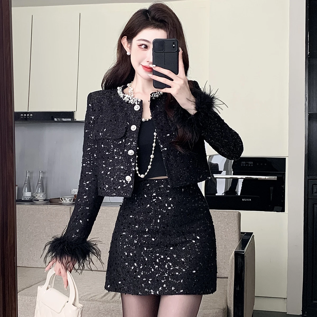 Реальные фотографии в наличии: новый комплект из двух предметов куртка с