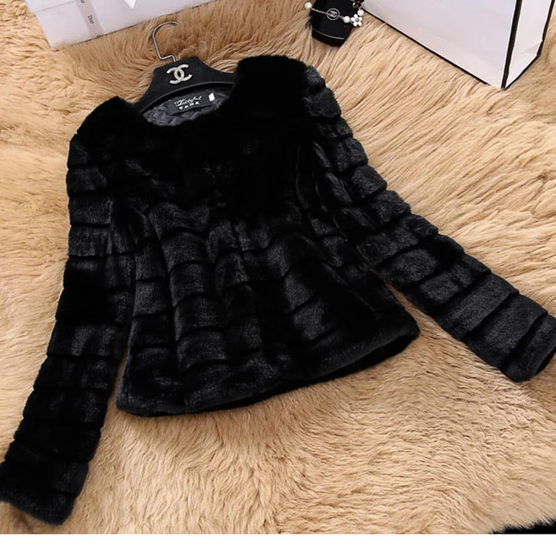 Autumn Fashion Women Faux Fur Jacket Elegant Faux Rabbit Fur Coats Korean Short Slim Outerwear Fur Gilet Fourrure Abrigo De Pelo