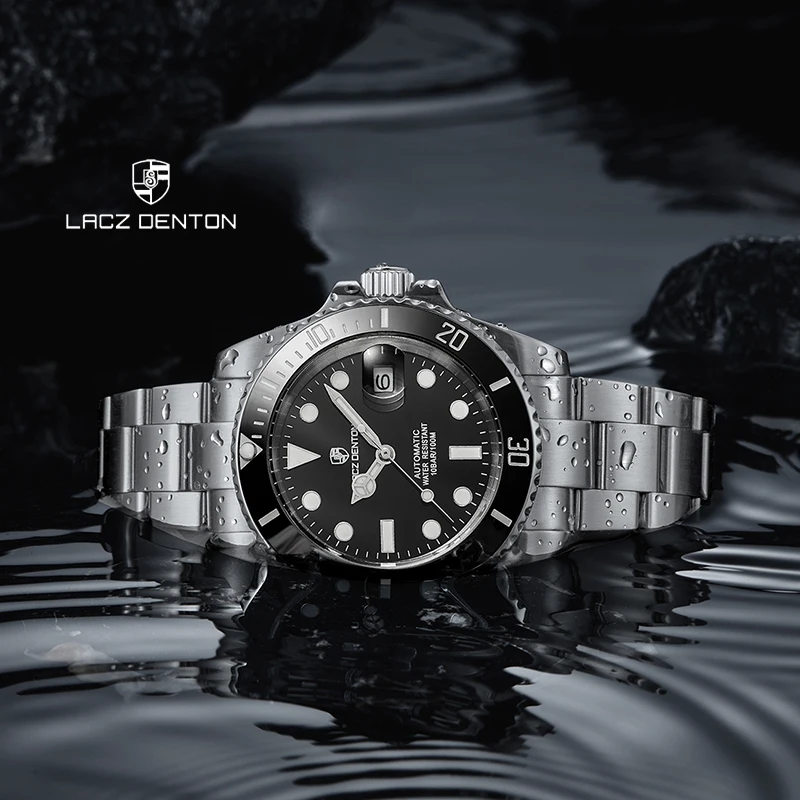 

2022 New LACZ DENTON Luxury Brand Sapphire Men's Automatic Watches Calendar Luminous Men Mechanical Wrist Watch Waterproof 10Bar