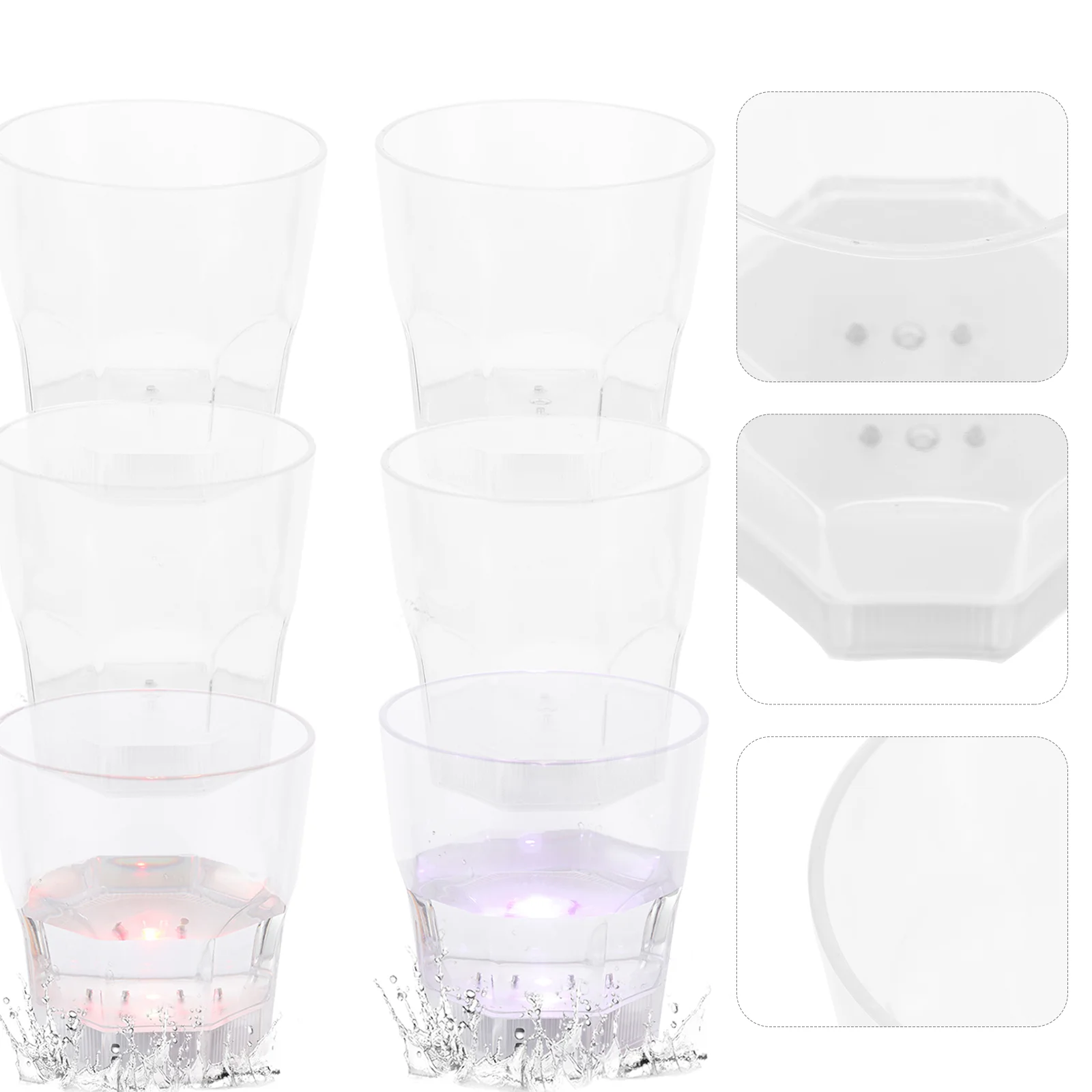 

Cups Glasses Shot Led Lightparty Cup Glowing Glowdark Thedrinkingactivated Barflashing Beerglass Favor Automatic Water Blinking