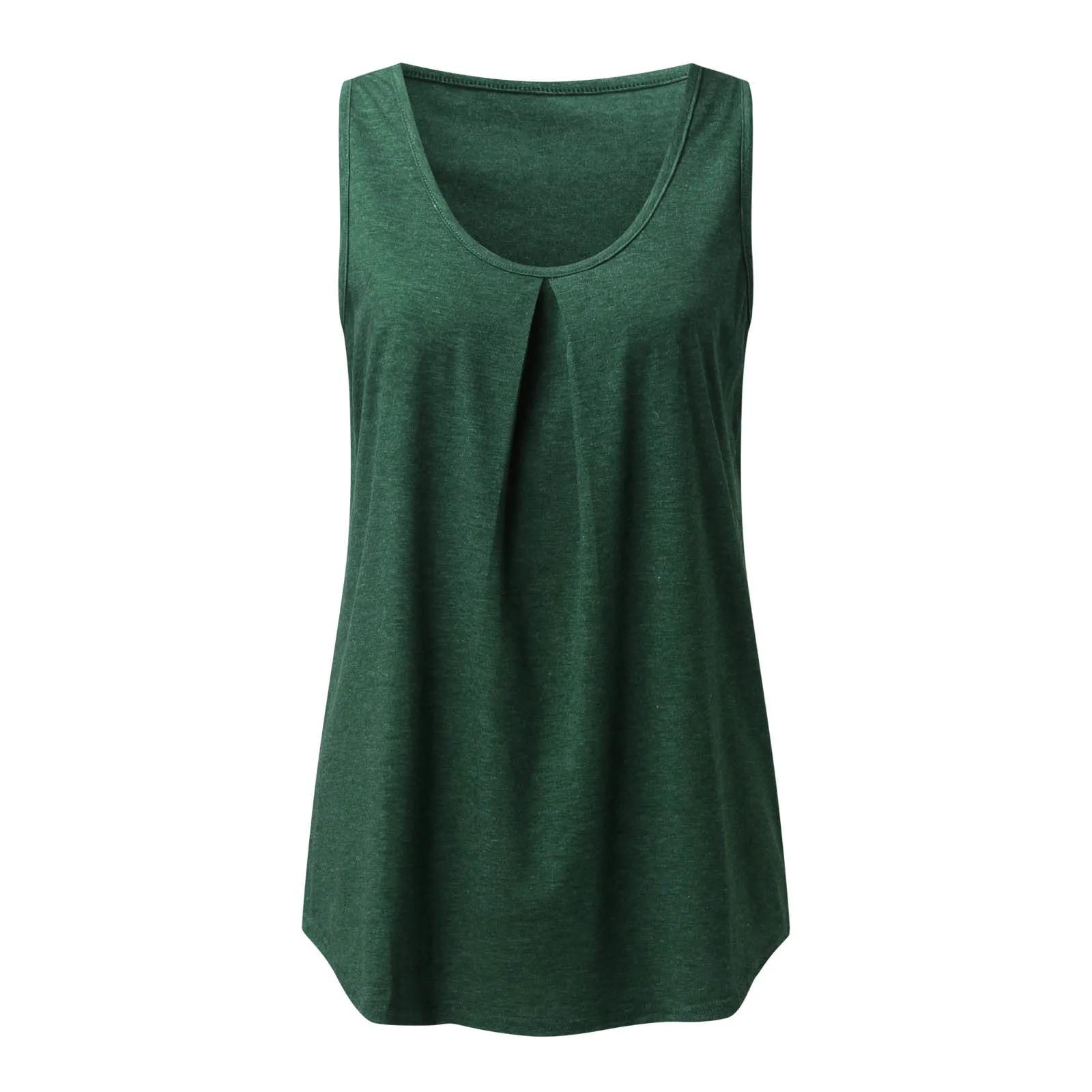 2023 Summer Women’s Tops Vest Sleeveless Round Neck T-Shirt for Women Casuals Top Tank Wear Basic Solid Simple Clothing Leisure