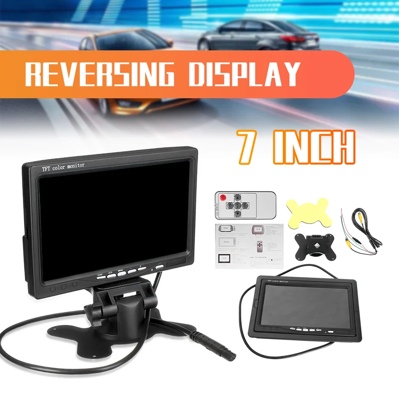 Автомобильный монитор 7 дюймов 12 В TFT LCD экран заднего вида для видеонаблюдения
