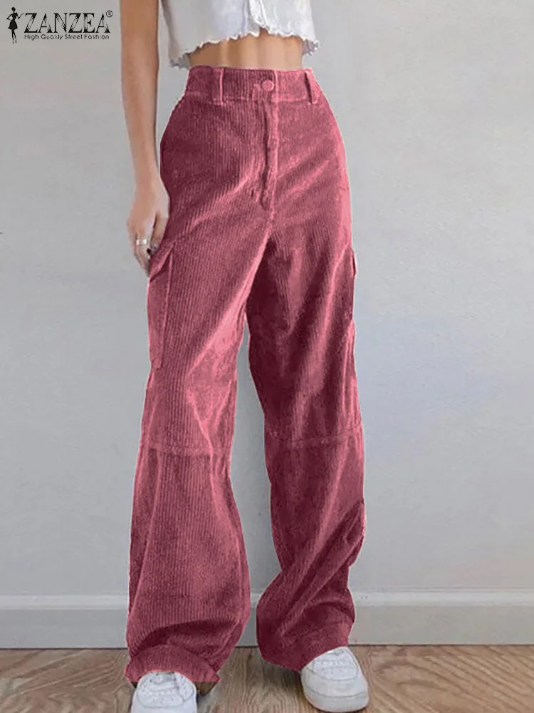 

Side Pockets Holiday Casual Loose Bohemian Overalls Work Trouser Elegant Pantalon 2022 ZANZEA Women Spring Solid Color Pants
