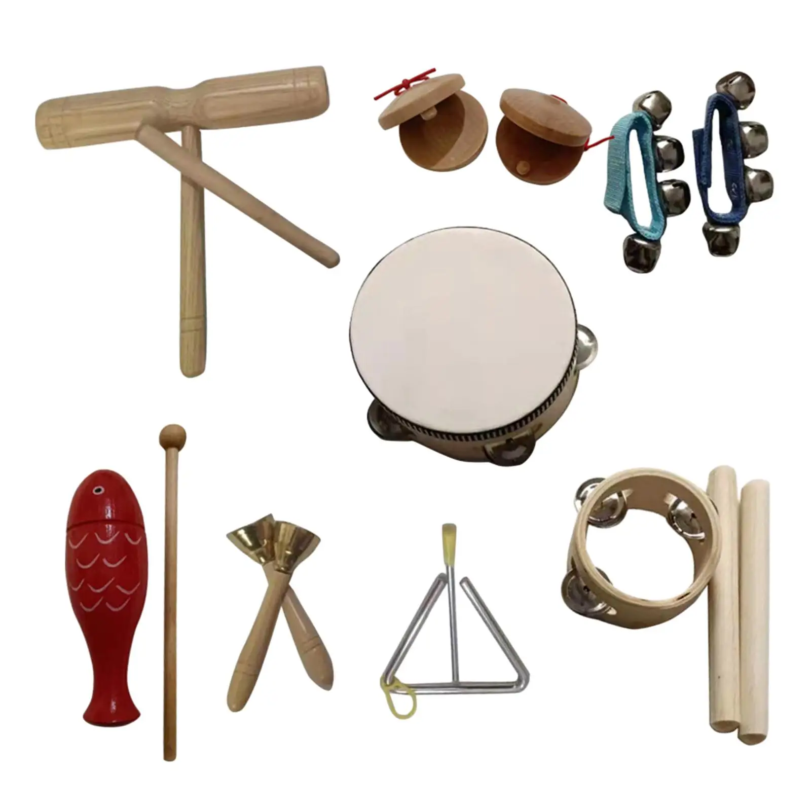 Набор деревянных музыкальных инструментов из 9 предметов для мальчиков и девочек