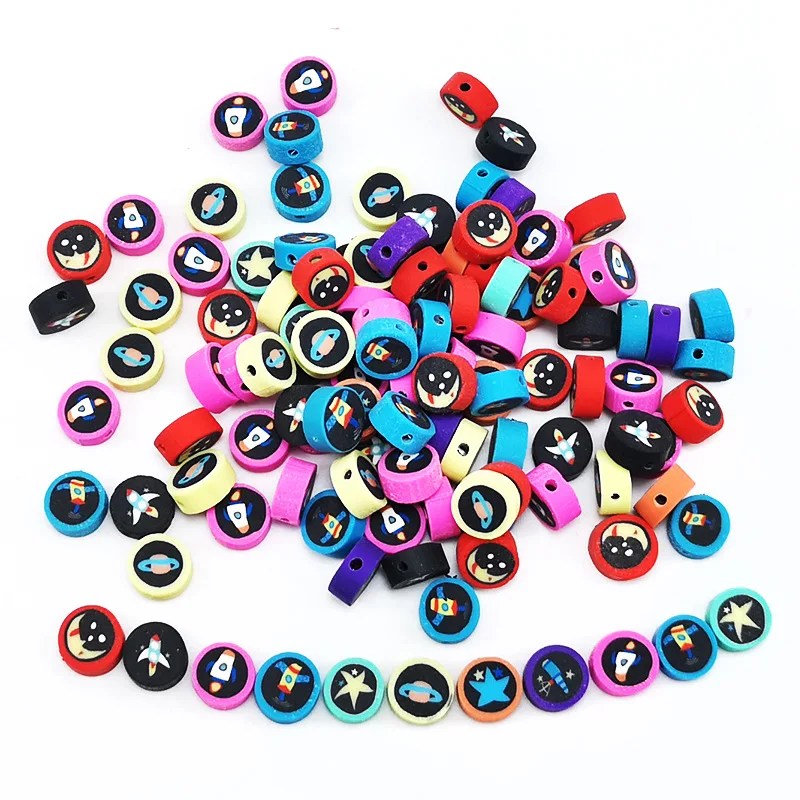 

10mm Soft Ceramic Beads Spaceship Beads Jewelry Making Beads DIY Handmade Bracelet Necklace Accessories Material Wholesale