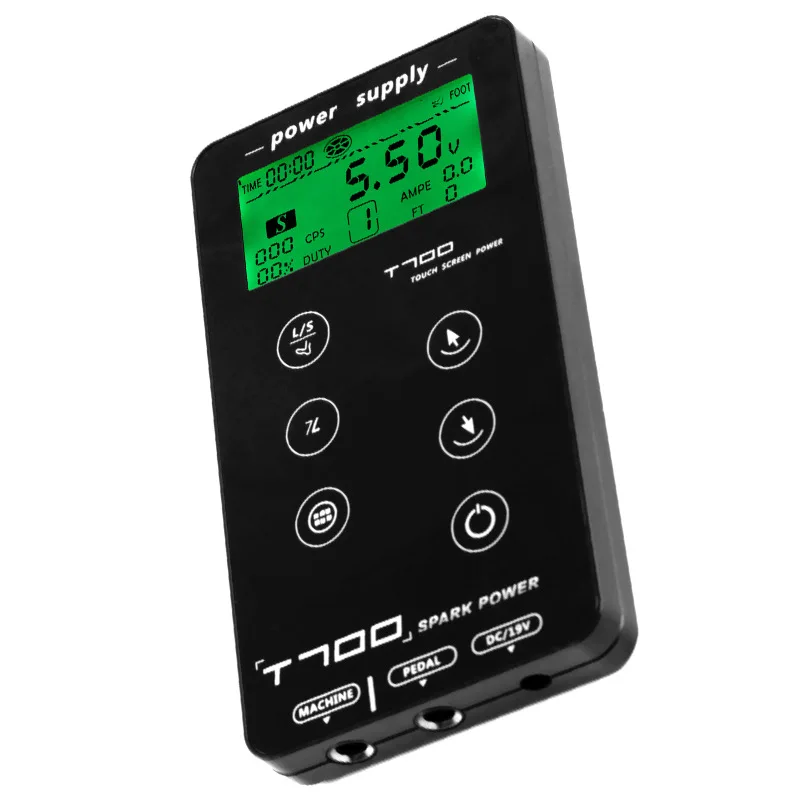 

Блок питания для тату T700, обновленный цифровой ЖК-дисплей, миниатюрный светодиодный сенсорный блок питания для тату-машинок