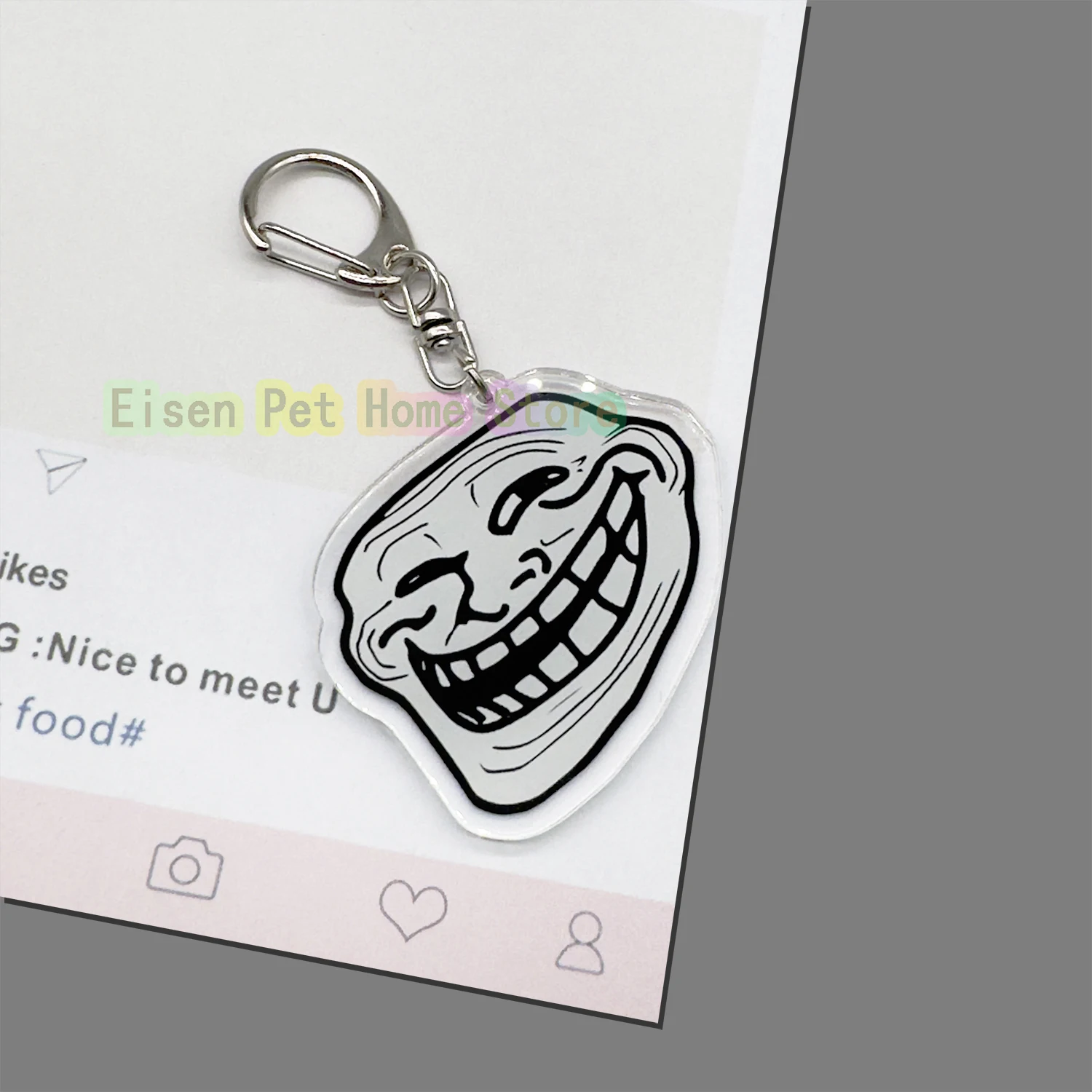 Забавный брелок TrollFace для аксессуаров сумка NoMeGusta Rage Face ForeverAlone кулон кольцо