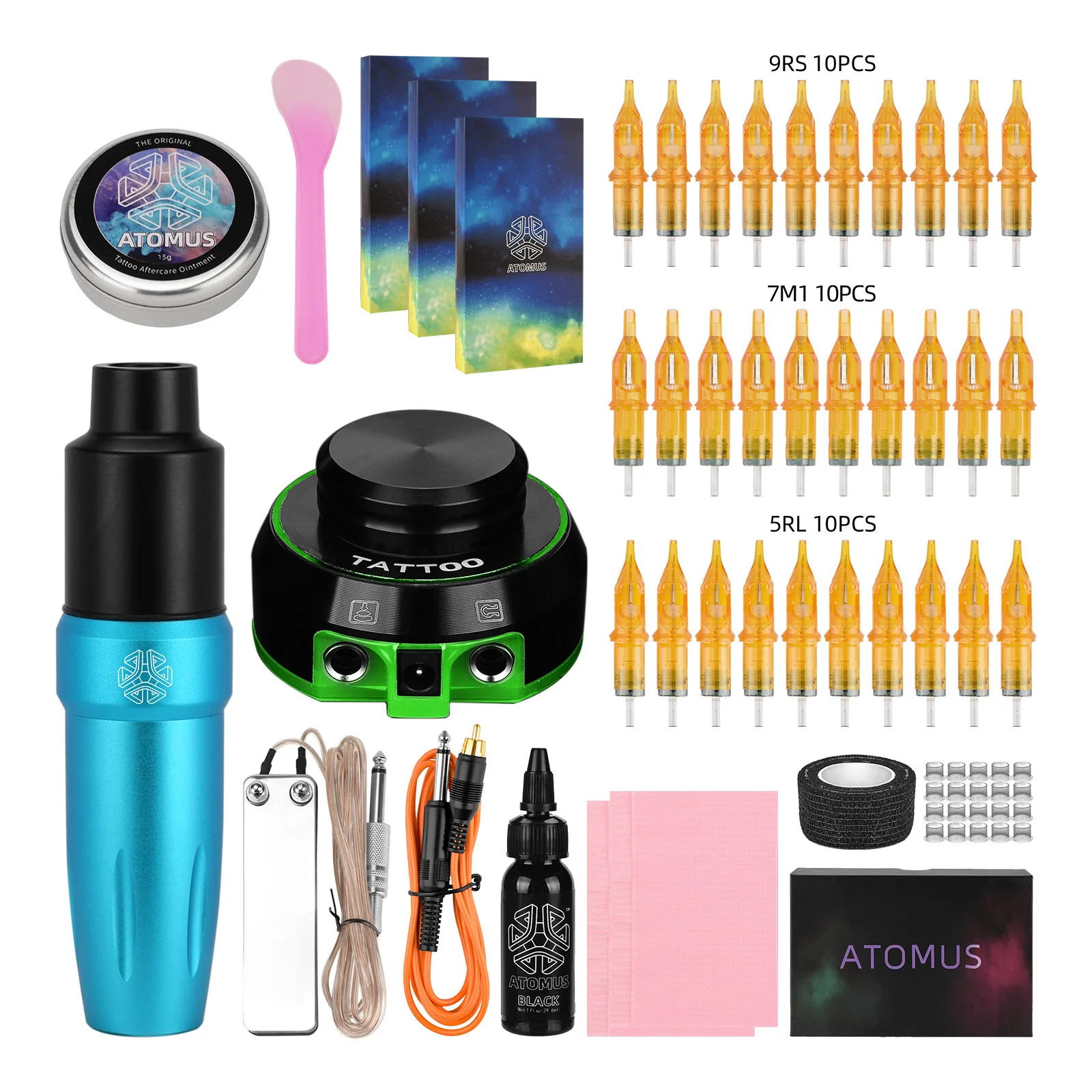 

Тату-машинка вращающаяся в виде ручки, набор для татуировок с педалью питания, ассорти машинок для перманентного макияжа, бесплатная доставка