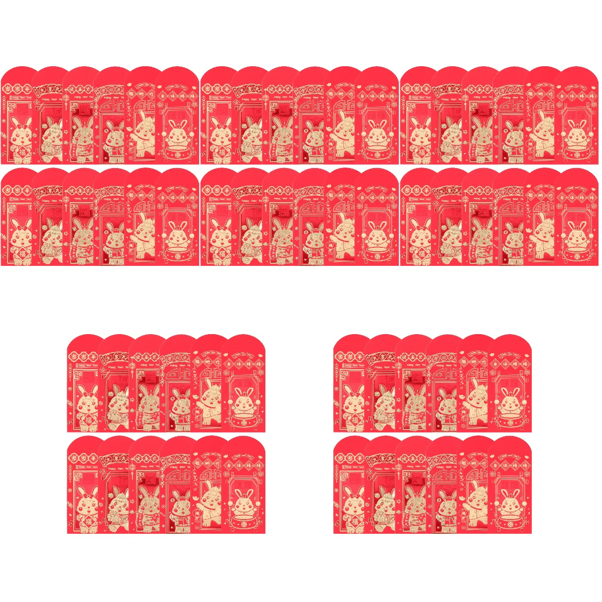 

Red Year Rabbit Packet Envelope New Envelopes Thepackets Spring Bunny Festival Money Pattern Paper Pocket Forzodiac Lunar Gift