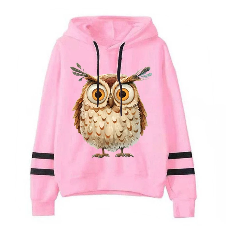 Толстовка унисекс с забавной мультяшной милой совой толстовка капюшоном принтом