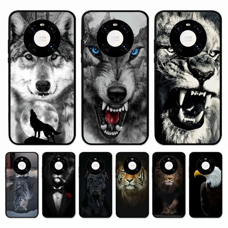

Wolf Dog Cat Bird Lion Tiger Animal Phone Case for Huawei Mate 20 10 9 40 30 lite pro X Nova 2 3i 7se