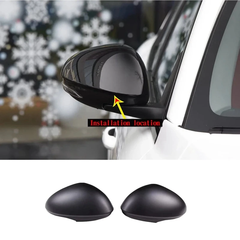 

Door Mirror Covers Rearview Side Mirror Covers For Alfa Romeo Giulia 2017 2018 2019 2020 (Matte Black)