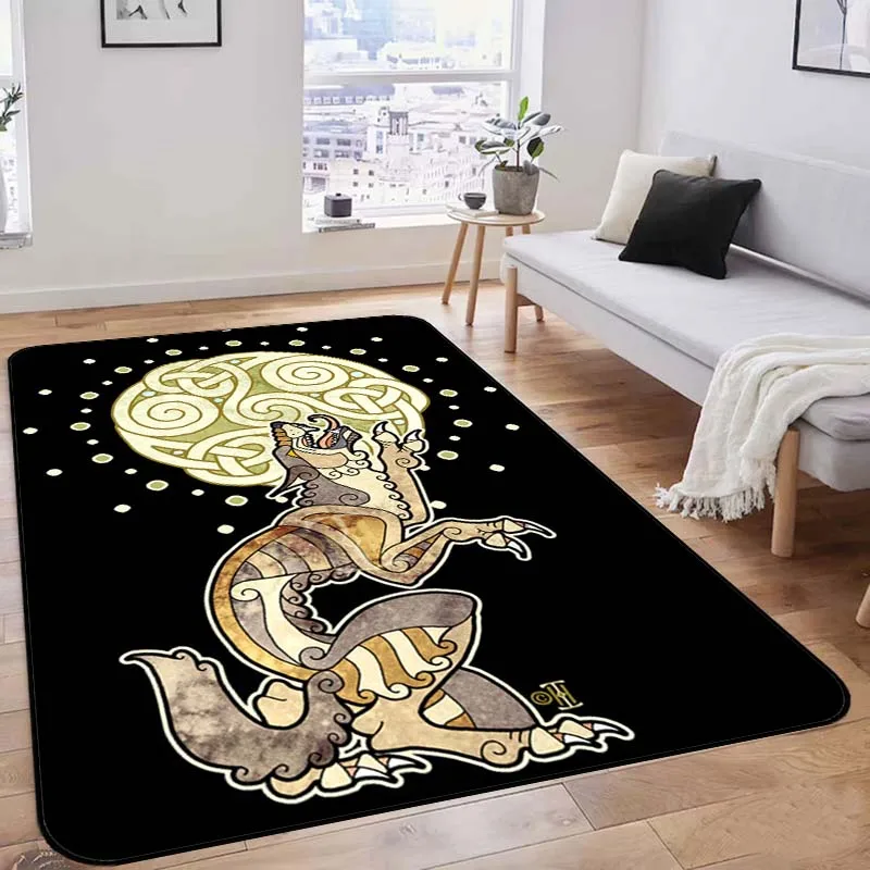 Ковер для гостиной с 3D рисунком волка льва Нескользящие коврики Придверный