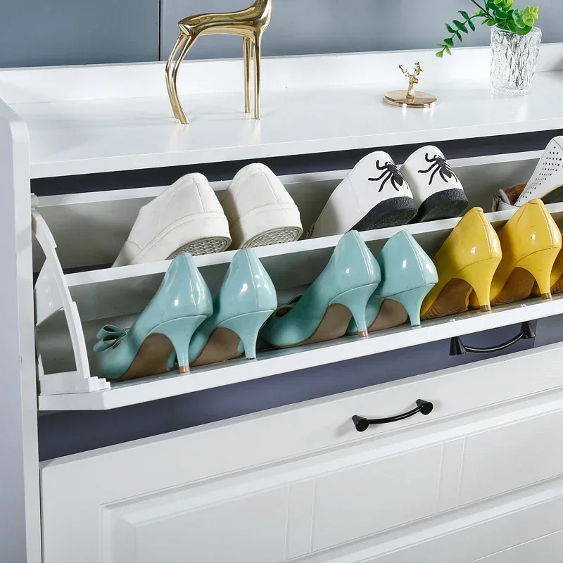 Входные шкафы Шкаф для хранения Auvents Display Современная белая полка обуви