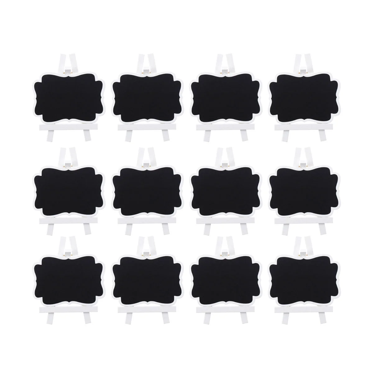 

12 Pcs Creative Mini Chalkboards with Support for Message Board Signs Seat Display Board Wedding Dinner Party Table Decoration