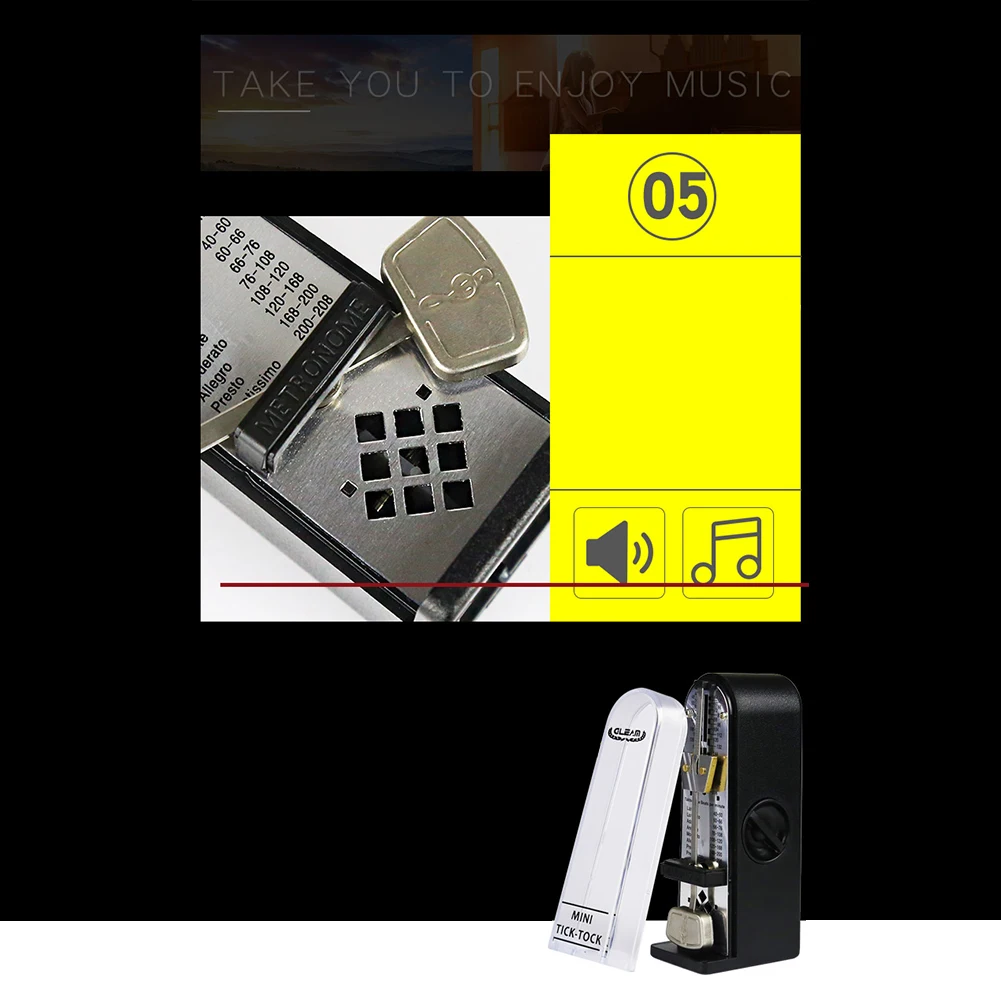 

Metronome Mechanical 1 Pcs Mechanical Metal Movement Train Music Speed 11Cm Accessories Metal&Plastic Practical