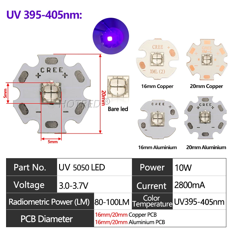 

UV лампа для сушки ногтей HotRed 10W