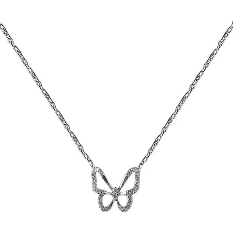 

Светильник лое роскошное блестящее ожерелье в стиле ins с бабочкой, высококачественное милое нишевое ожерелье для подружек, подходящее ко вс...