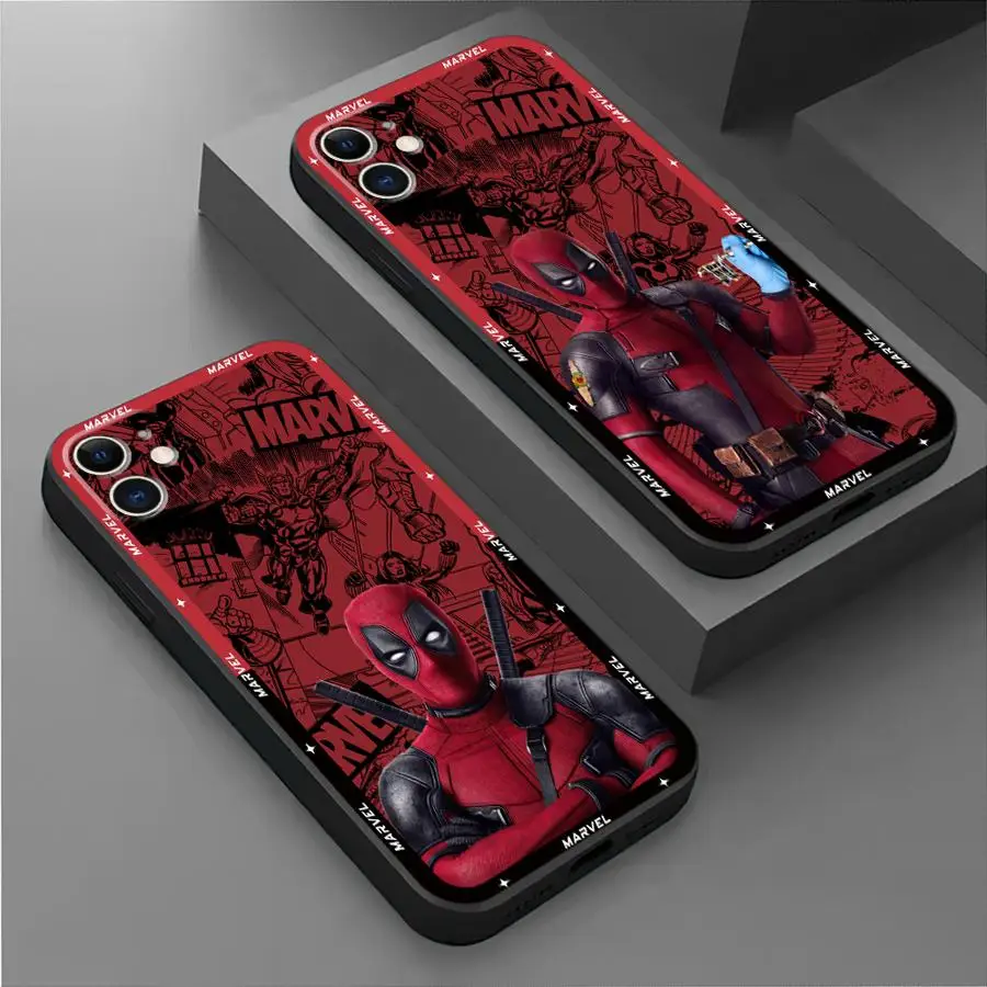 Фото Чехол для телефона Marvel Deadpool для Apple iPhone XR 15 16 Pro Max SE 11 14 XS X 13 Pro 7 8 12 Mini XS Max, мягкий чехол из ТПУ №5