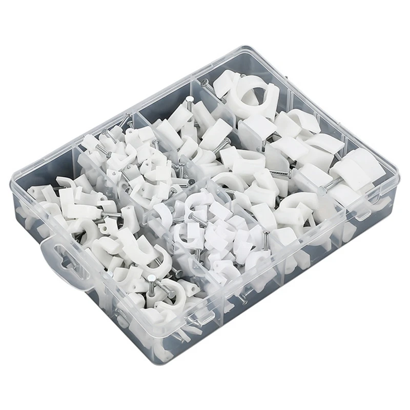 

180-Piece Combination Set Square Cable Clamp Round Cable Clamp With Steel Nails