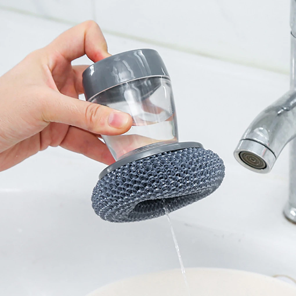 

Kitchen Soap Dispensing Palm Brush Washing Liquid Dish Brush Soap Pot Utensils with Dispenser Cleaning bathroom cleaning tools