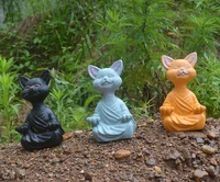 cat statue garden yoga meditation cat relaxed pose sculpture resin ornaments crafts statue zen home decoration