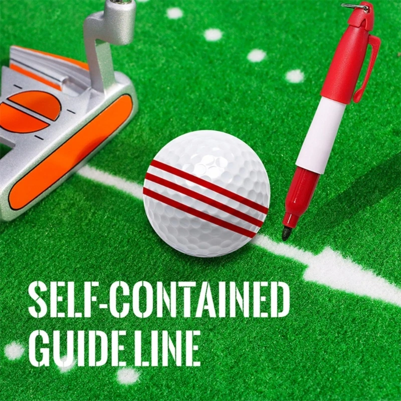 

2Pcs/set Golf Ball Line Marker Drawing Marking Alignment Tool Marking Template Mark Sign Tool with Golf Ball Marker Pens