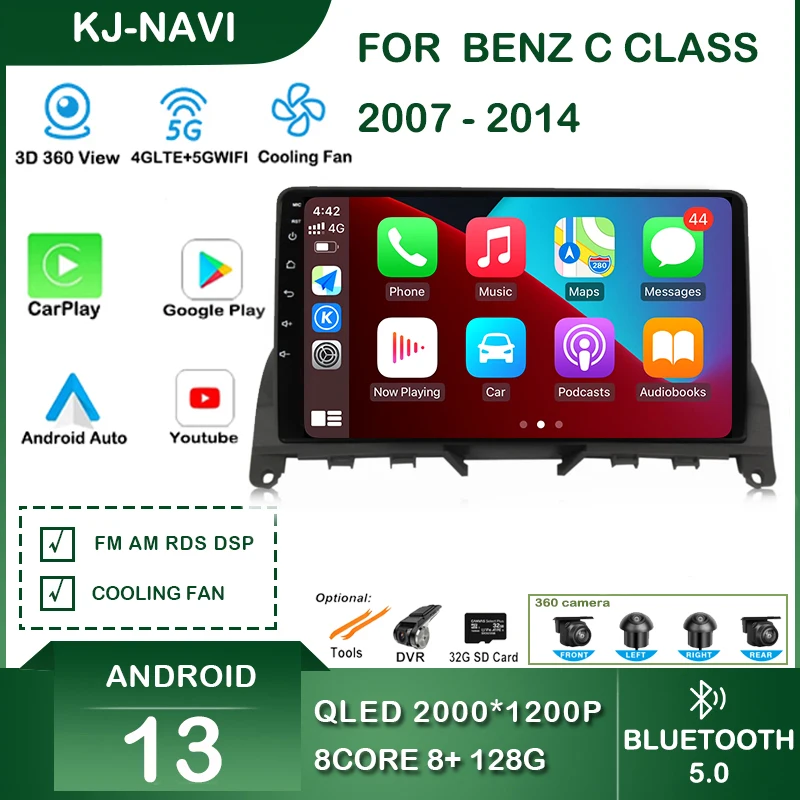 

For Mercedes Benz C Class W204 S204 2007 - 2014 Carplay Car Radio Android Auto Multimedia Player Navigation Intelligent System