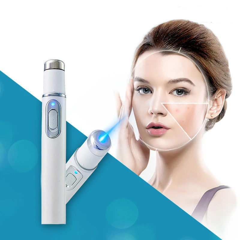 

Drop Ship Scar Wrinkle Acne Removal Blue Light Laser Pen Therapy Acne Remover Facial Massager Treatment Device In Stock