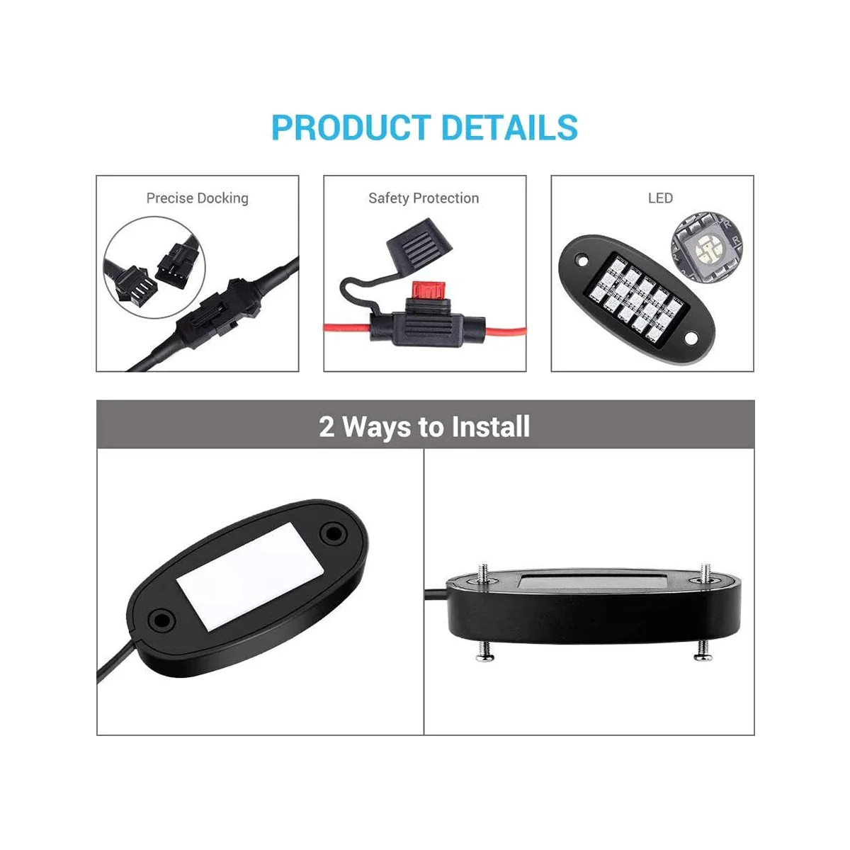 15 светодиодный Красочные огни Автомобильные один буксир десять фонарей Под