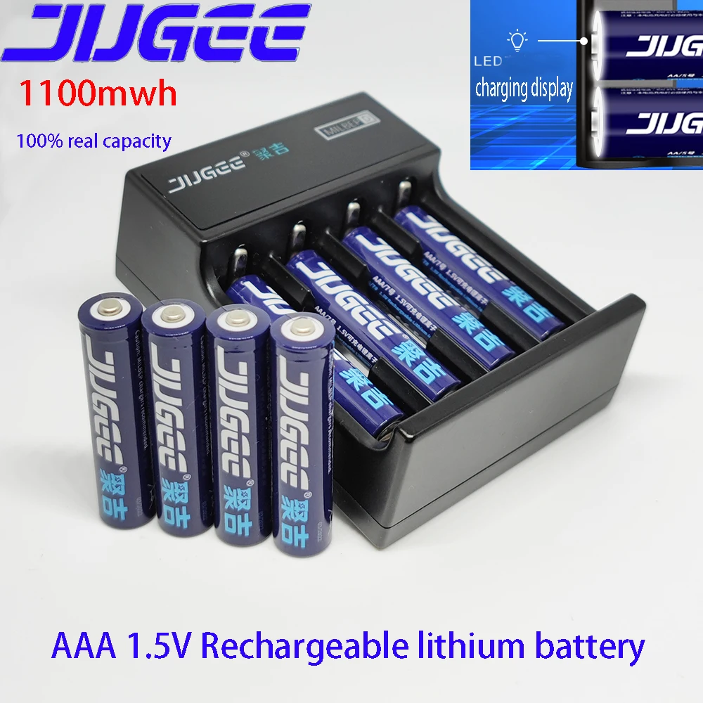 Новинка jugee 1 5 В МВт-ч литиевая AAA usb перезаряжаемая литий-полимерная литий-ионная