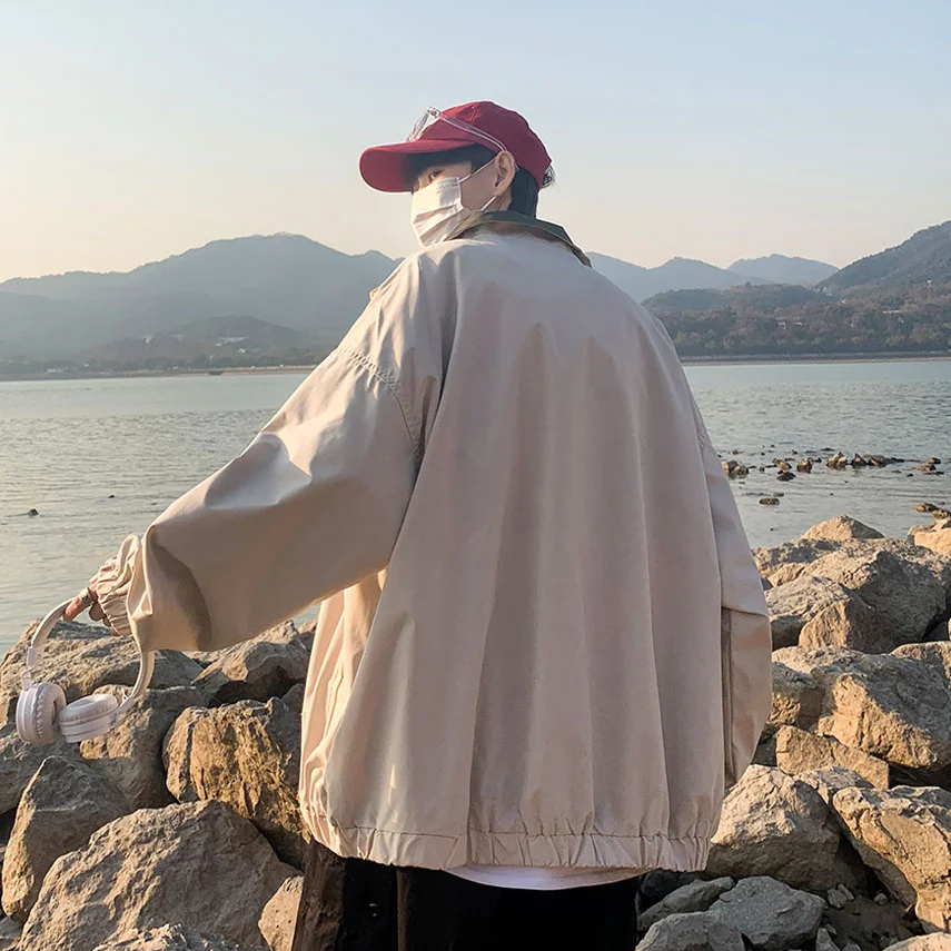 Куртки-бомберы мужские уличные красивая верхняя одежда весенний отложной