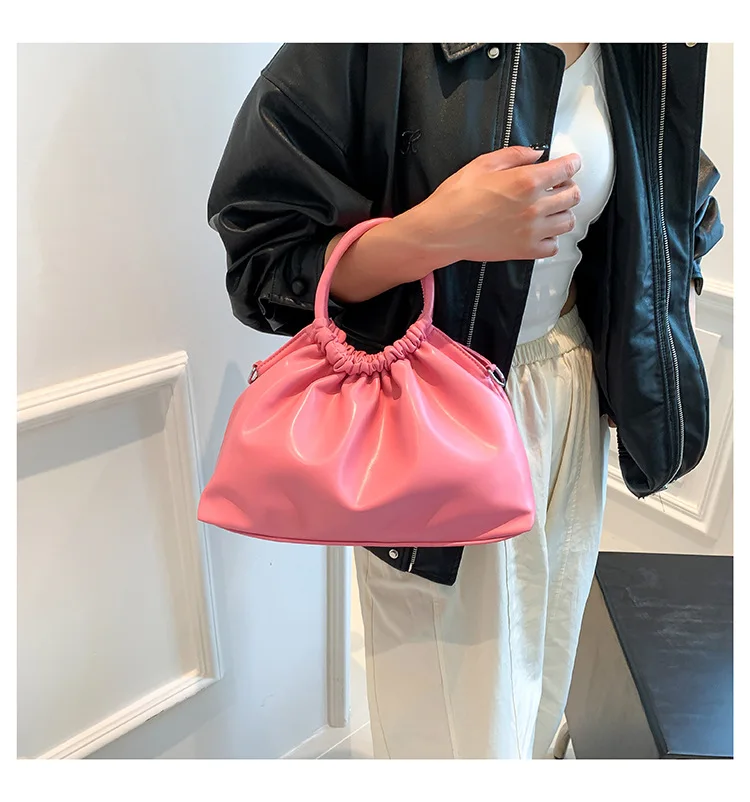 Advanced High Capacity Pleated Bag 2023 New Fashion Green Handheld Bag Fashion Versatile One Shoulder Crossbody Bag