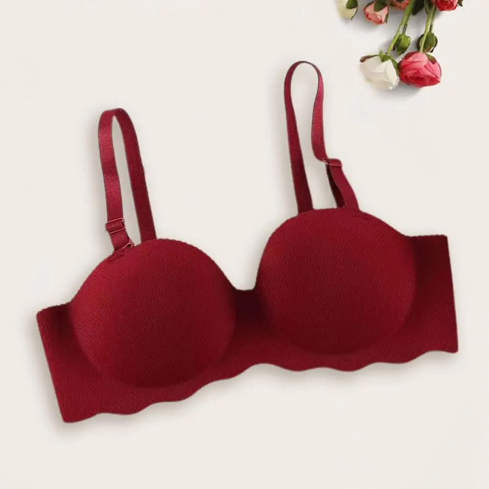 

Women Bra Soft Comfortable Underwear Ladies Seamless Push-Up Bra with Four Rows Buckles Everyday Wear