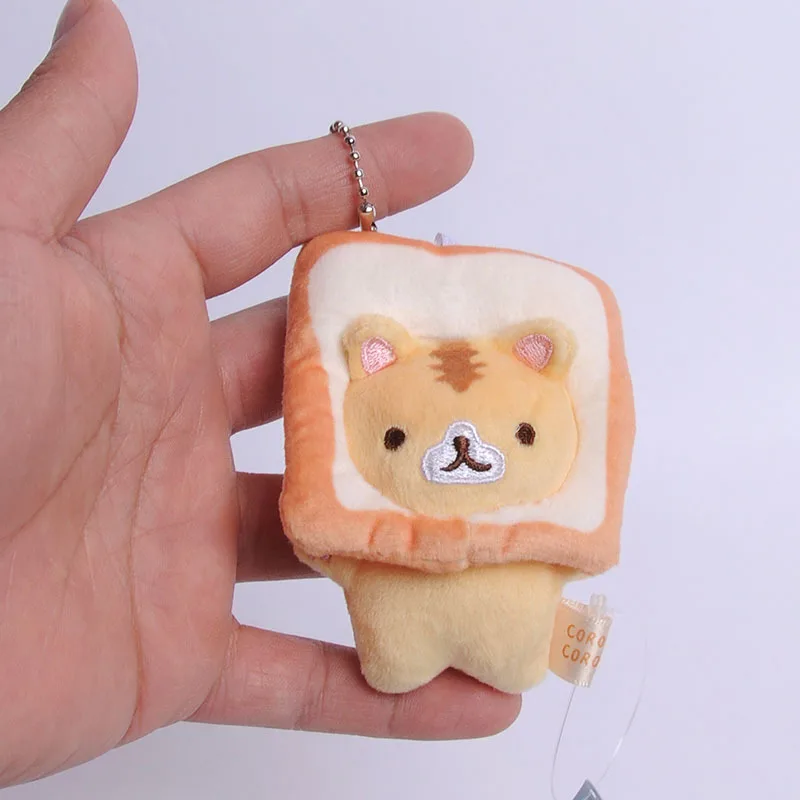 

1 Pcs Cartoon Mini Animal Bread Cat Toast Plush Dolls Small Pendant Yellow Cat Soft Stuffed Plush Keychains Children Gifts Toys