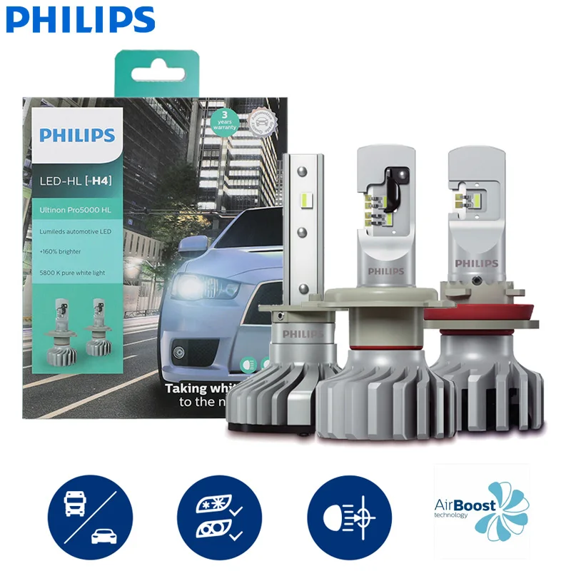 

Philips Ultinon Pro5000 LED H1 H4 H7 H11 HIR2 HB3 HB4 Car Light H3 H8 H16 LED Fog Bulbs 5800K White +160% Bright Auto Lamps 2x