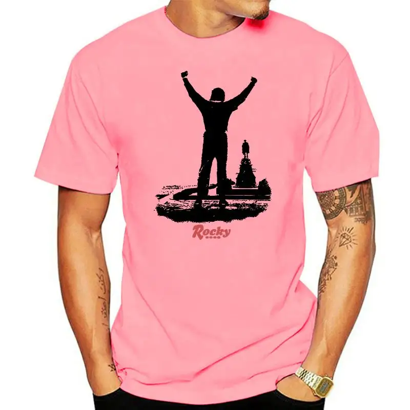 

Camiseta estampada de manga corta para hombre, Camiseta con estampado de brazos levantados, Rocky