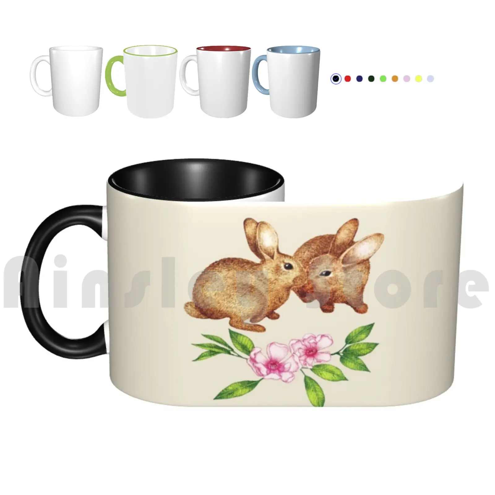 

Vintage Rabbit Pair In Spring Mugs Coffee Cups Rabbit Rabbits Bunny Bunnies Animal Animals Nature