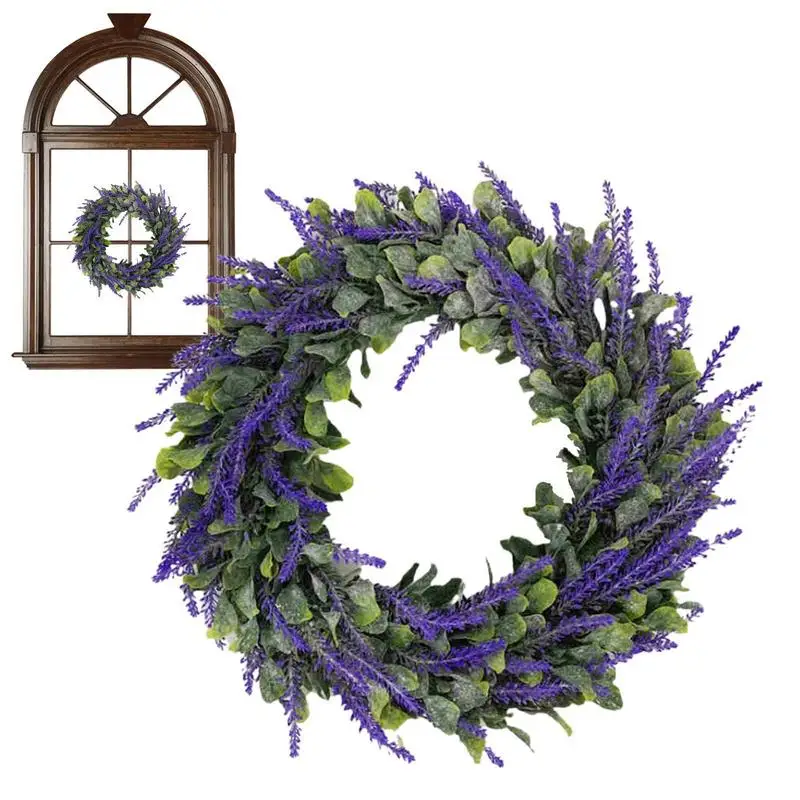 

Valentines Day Decoration Artificial Fake Lavender Wreath Hanging Wreath For Wedding Christmas Parties Home Shops Decoration