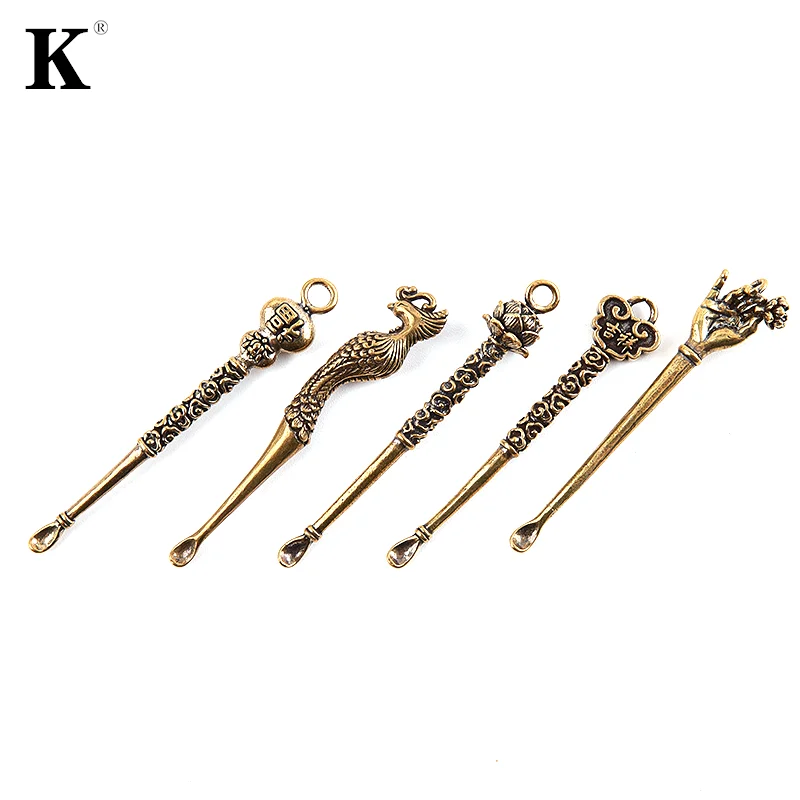 

Портативный инструмент для чистки ушей в стиле ретро, латунные ложки для ушей в виде дракона, средство для удаления ушного воска, средство д...