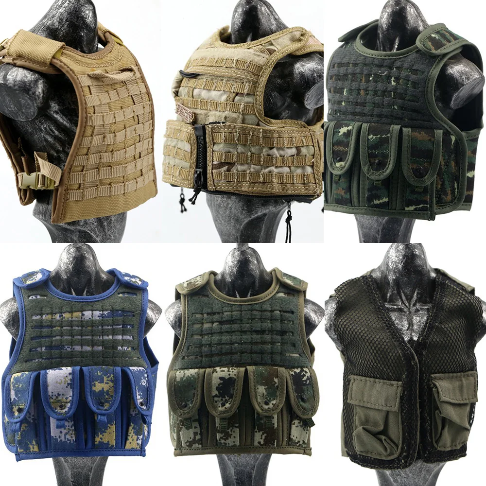 

1/6 Scale Soldier Camouflage Tactical Vest Bulletproof Chest Hanging Vest Pilot Vest Reporter Tank 12 Inch Action Figure Body