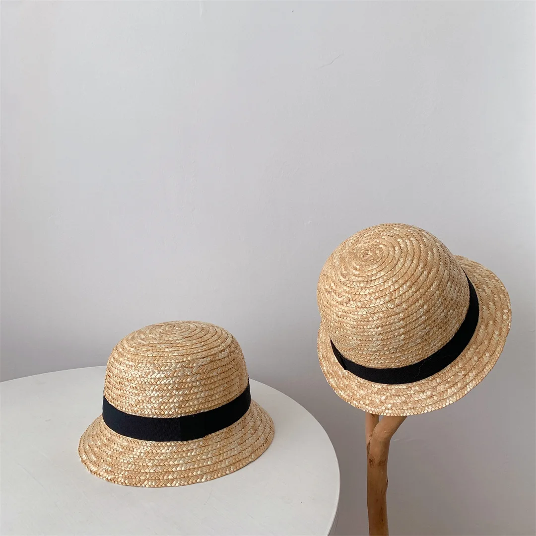 2022 Fashion Baby Straw Hat Newborn Panama Cap Summer Sun Hats Boys Girls Kids Cap Baby Bucket Hat Outdoor Beach Caps 1Pc
