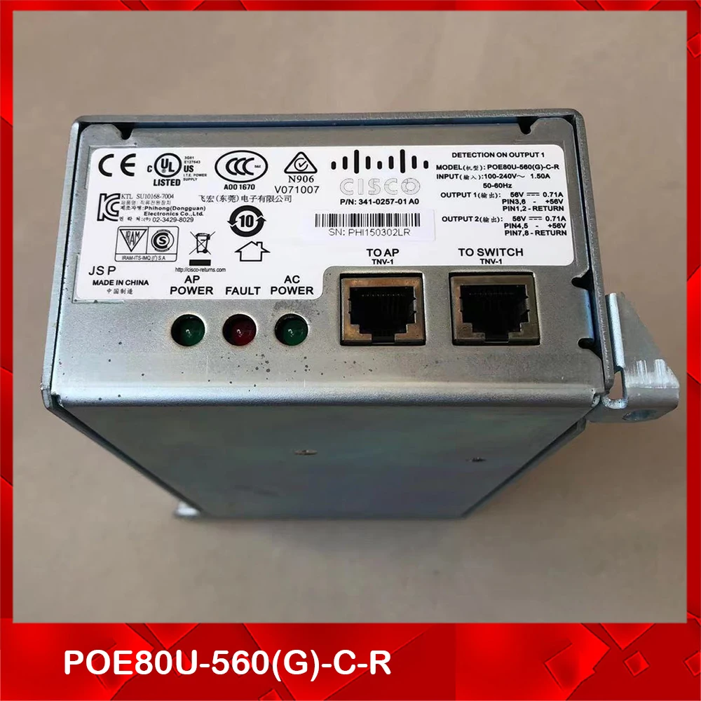 For Cisco POE80U-560(G)-C-R 56V 0.17A  Switch Power Supply