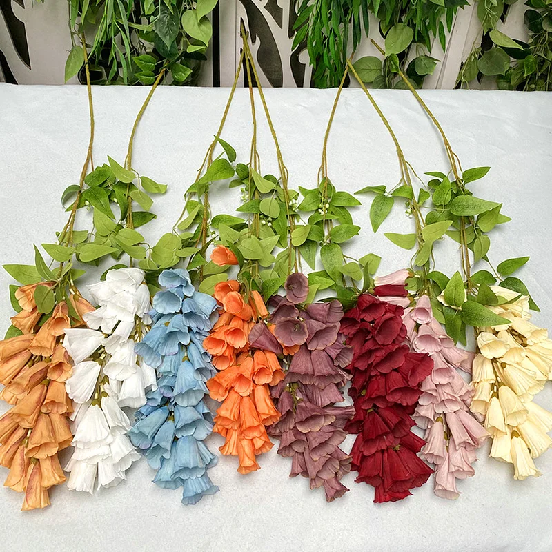 

1PC Handmade Garden Decoration Hanging Artificial Flower Wedding Road Guide Flower For Hotel Wind Chime Flowers DIY New